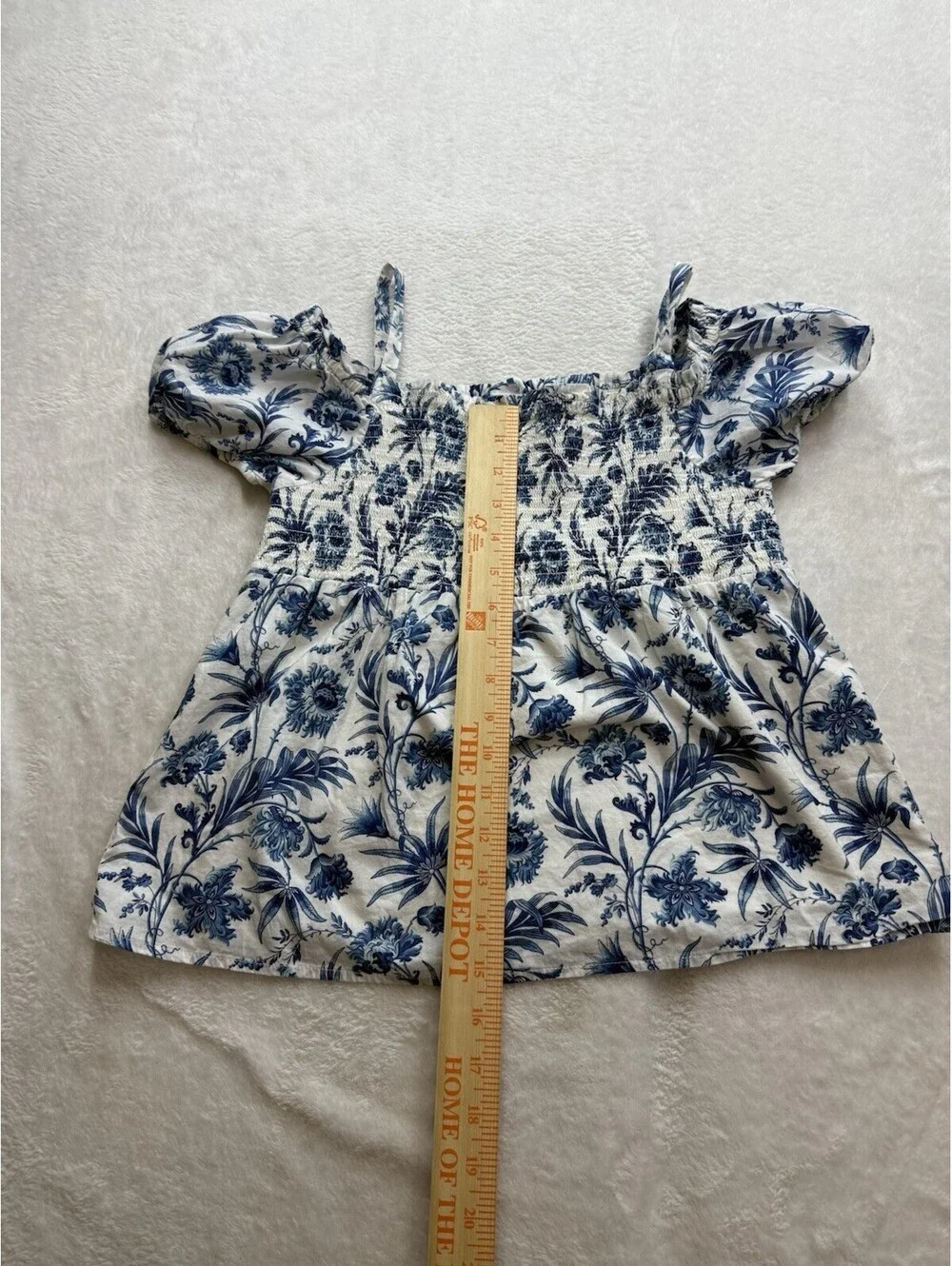 Janie And Jack 12 Girls  Smocked Top Puff Sleeve Floral Print  Summer (2498)